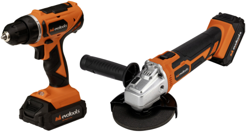 Scule & unelte - Masina de Gaurit si Insurubat si Polizor Unghiular cu 2 Acumulatori si Incarcator MAX 20V POWER EvoTools