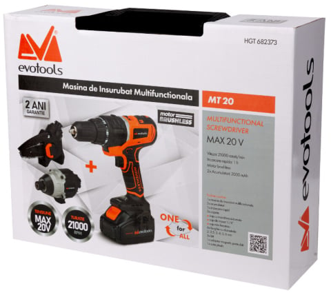 Masina multifunctionala - Masina de Insurubat MT20 Multifunctionala Brushless 3 Capete 2 Acumulatori si Incarcator MAX 20V ONE EvoTools