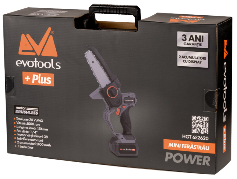 Mini Ferastrau Brushless cu 2 Acumulatori si Incarcator 20V POWER Evotools Plus [1]