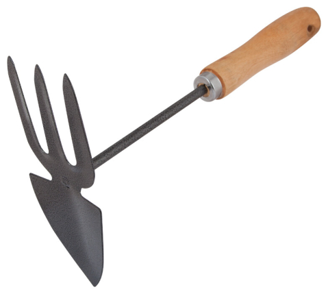 Unelte pentru gradinarit - Mini Sapaliga 3 Dinti Maner Lemn - Latime 70 mm