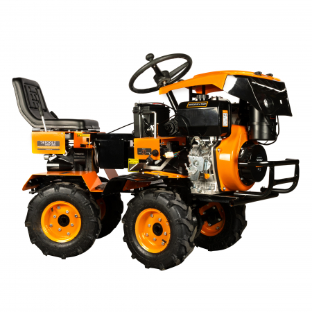 Mini tractor Detoolz, 17cp, 530cc, motor pe motorina 4T, 4X4, 4 viteze, pornire electrica, 2 cutii de viteze [1]