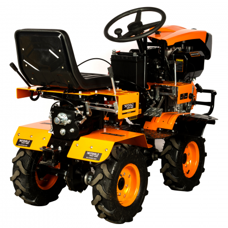 Resigilat! Mini tractor Detoolz, 17cp, 530cc, motor pe motorina 4T, 4X4, 4 viteze, pornire electrica, 2 cutii de viteze [11]