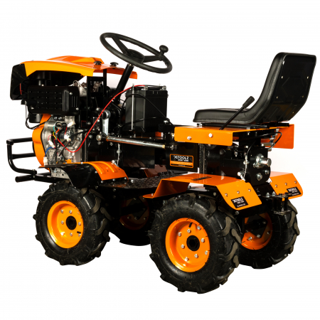 Mini tractor Detoolz, 17cp, 530cc, motor pe motorina 4T, 4X4, 4 viteze, pornire electrica, 2 cutii de viteze [6]