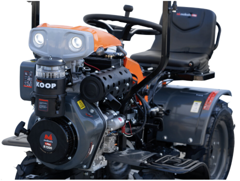 Gradina & gospodarie - Minitractor Ride-On 4x4 R1200 Evotools PLUS Motor Diesel Koop Pornire Electrica, far LED si sistem de franare hidraulic