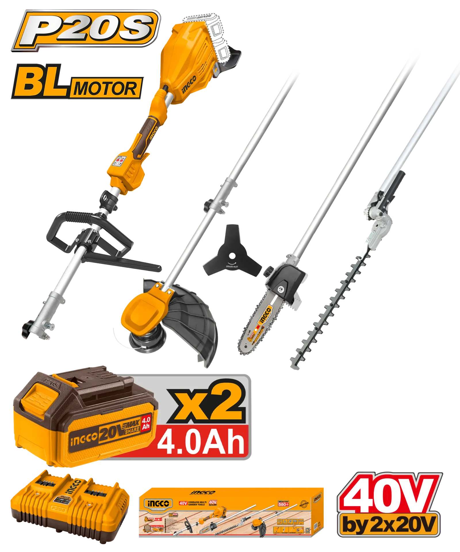 Trimmere electrice - Motocoasa 40V cu 4 Functii
