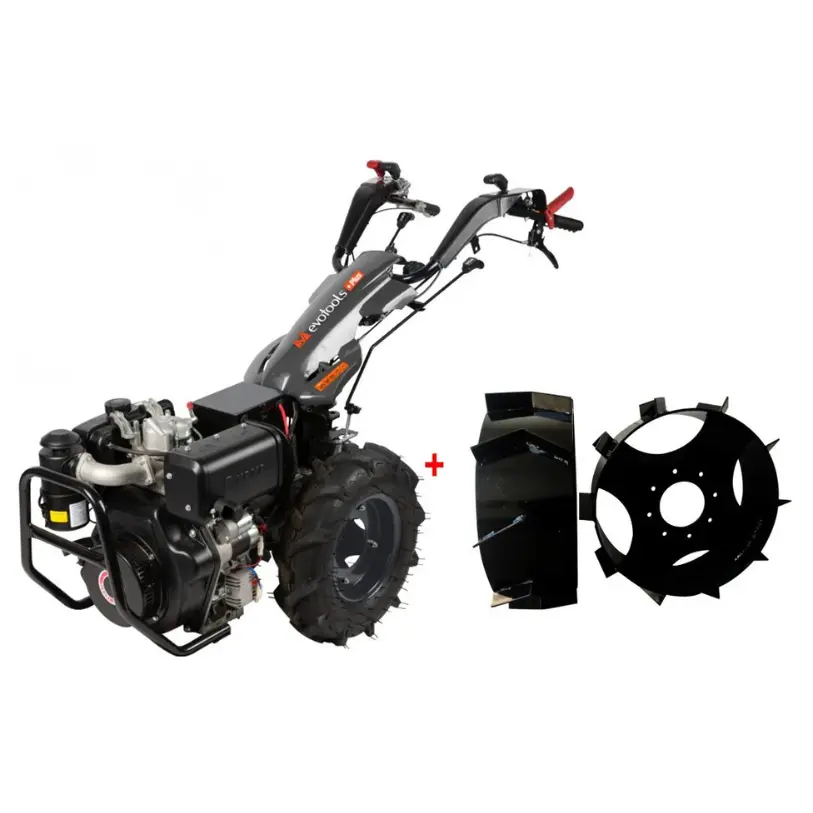 Motocultoare si motosape - Motocultor/Motocultivator Diesel Kama MTD370 10CP cu Roti Metalice Evotools PLUS