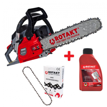 Drujbe benzina - Motoferăstrău ROTAKT MTF3816SW, 1.8 CP, 350 mm + Lant 26 dinti + 0.600 L Ulei amestec