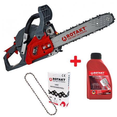 Drujbe benzina - Motoferăstrău ROTAKT MTF4110S, 1.9 CP, 350 mm + Lant 26.5 dinti+ 1 buc ulei amestec 0.600 ml