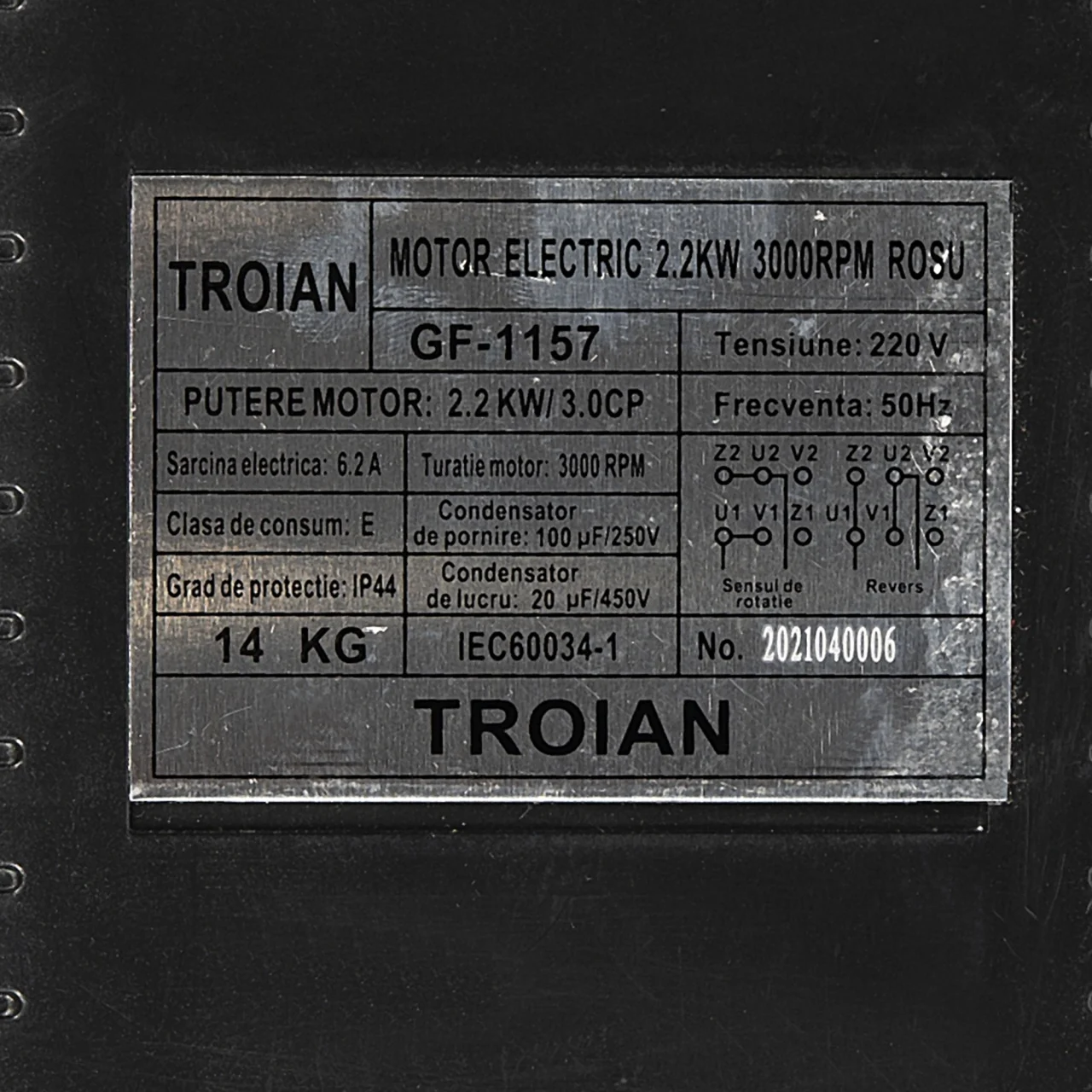 Motor electric Micul Fermier Troian Rosu  2.2KW, 3000 rpm, carcasa fonta 5 Ani Garantie [3]