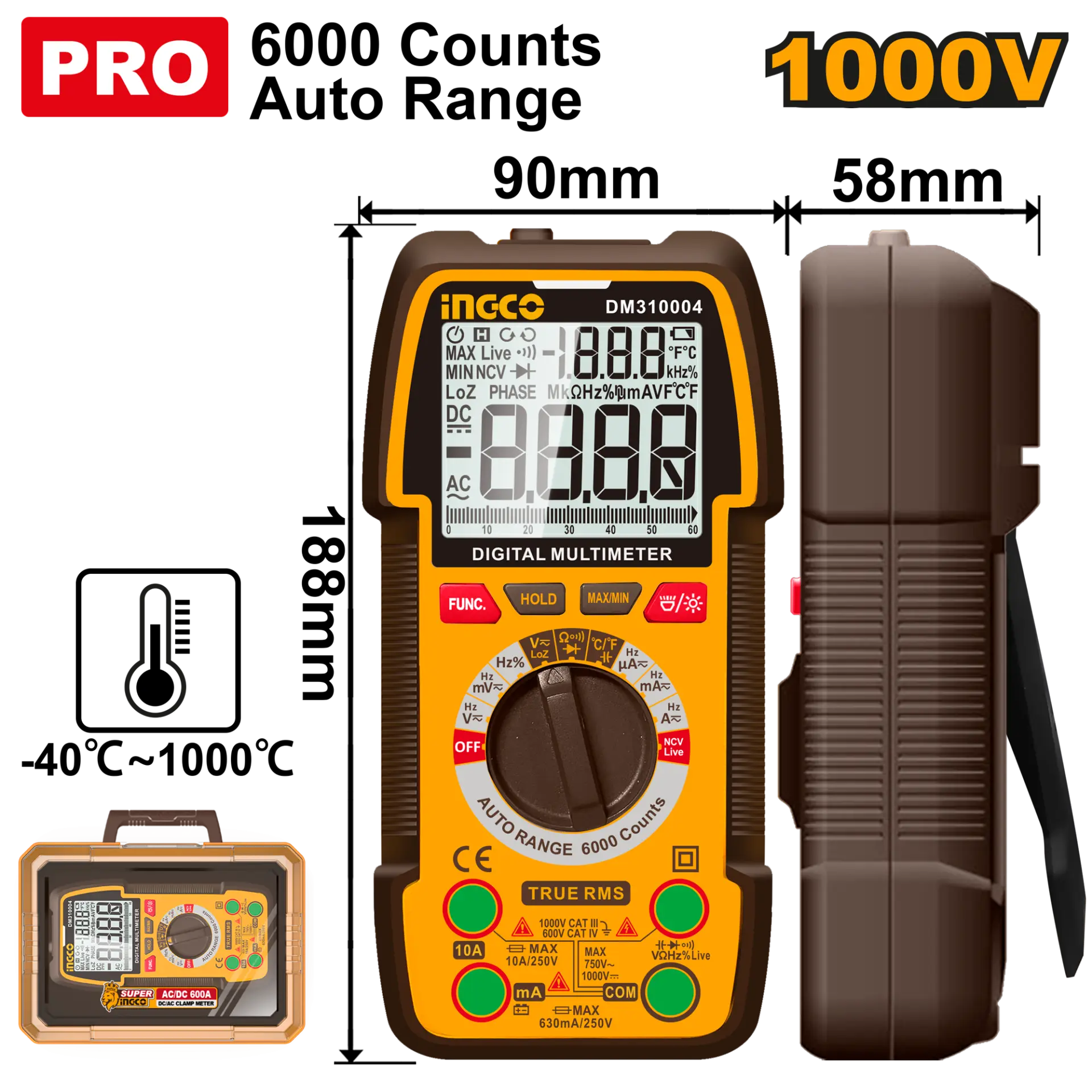 Multimetre - Multimetru Digital 1000V Industrial -40°~1000°