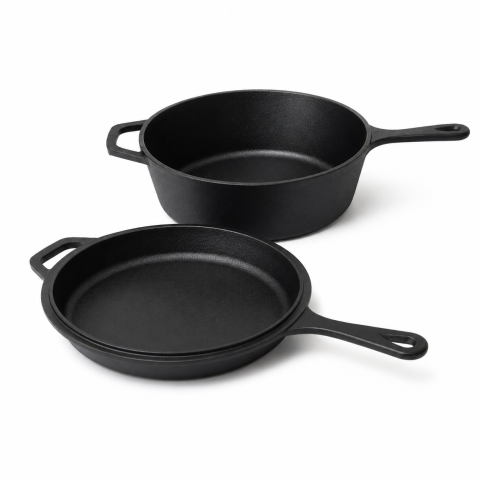 Oala din fonta pura 2 in 1 ( oala + tigaie ) [3]
