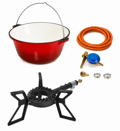 Pachet Ceaun din Fontă Emailată 15 L + Pirostrie 6.5 kW + Kit GPL [0]
