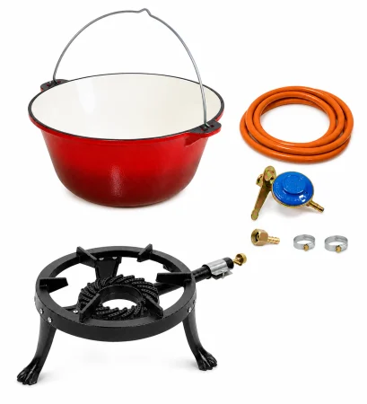 Pachet Ceaun din Fontă Emailată 7.2 L + Pirostrie fonta cerc 7 kW + Kit GPL [0]