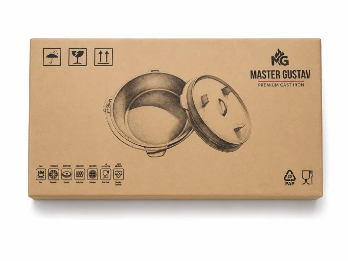 Pachet Dutch Oven din Fontă Natur 2 în 1, 15,7 L + Pirostrie  6.5 kW + Kit GPL – Master Gustav [7]
