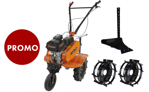 Motocultoare - Pachet Motosapa T705 cu Plug si Roti Metalice Evotools