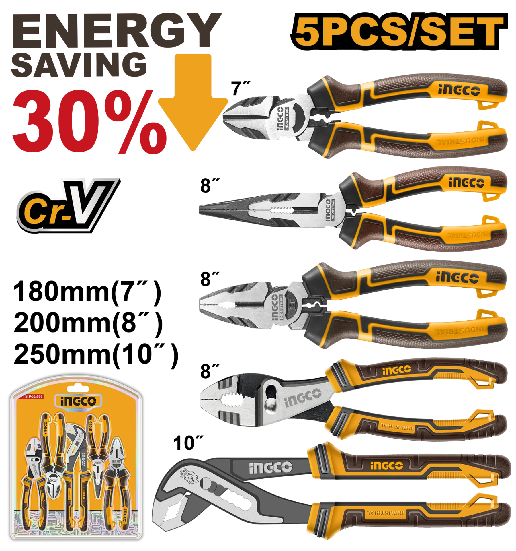 Scule & unelte - Patenti cu Maner Cauciucat Set 5buc