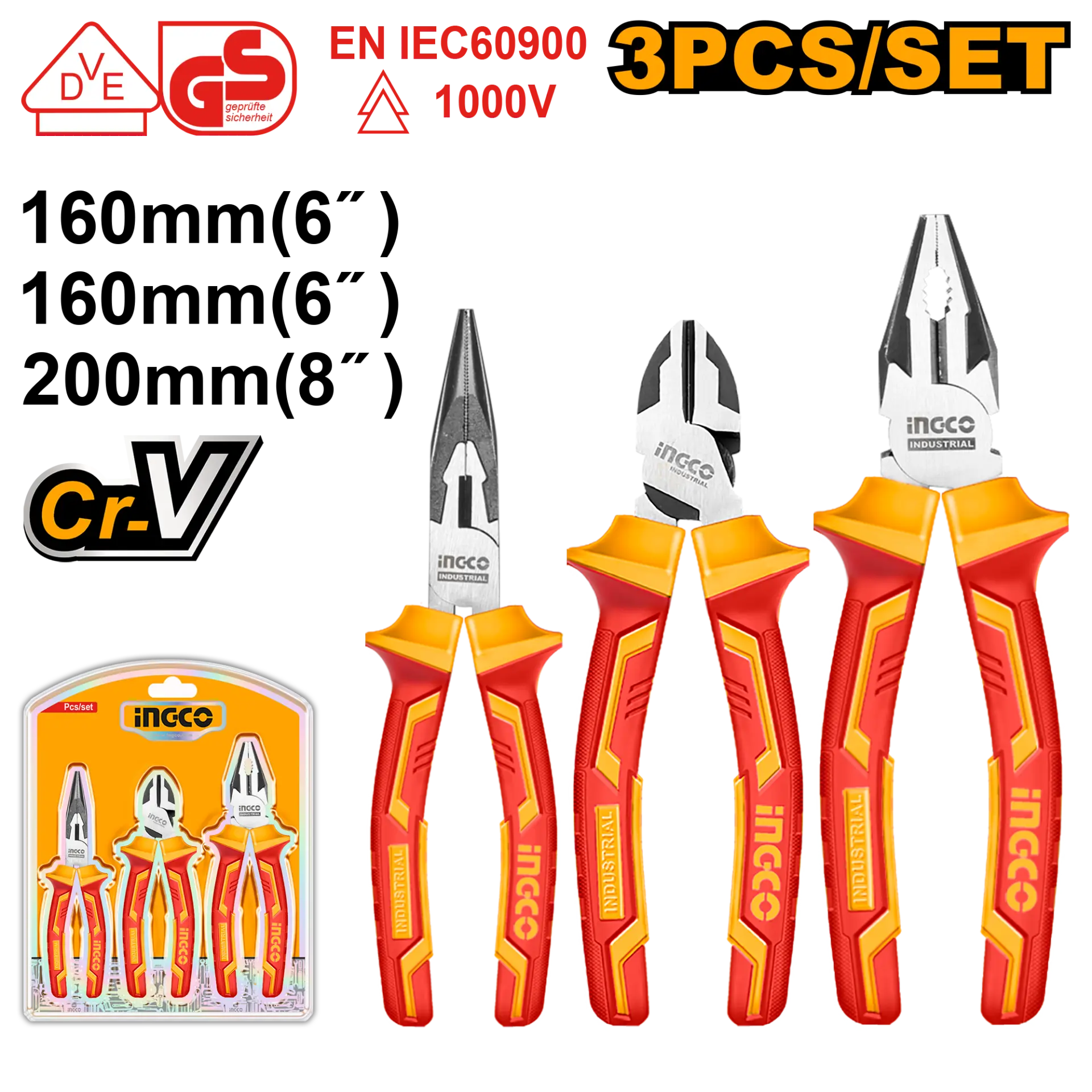 Scule & unelte - Patenti cu Maner Izolat Set 3buc