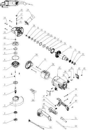 Piese de schimb polizor unghiular - flex - Piese de schimb pentru polizor / flex Evotools / EPTOPS AG 230 2600 cod produs 677147