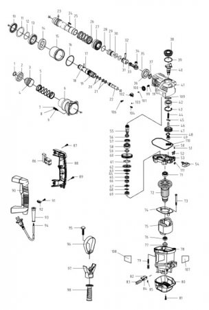 Piese de schimb ciocane rotopercutoare - Perii de schimb pentru ciocan rotopercutor Evotools cod 677834/681202 - Nume piesa Stator