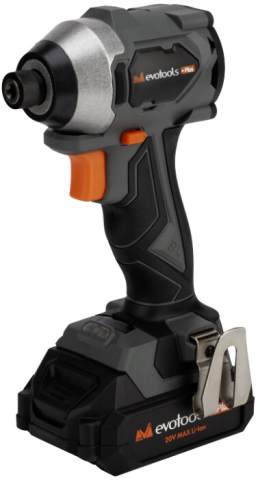 Pistoale de impact electrice - Pistol de Impact Brushless Prindere Hexagonala 1/4 cu 2 Acumulatori si Incarcator MAX 20V POWER EvoTools +Plus