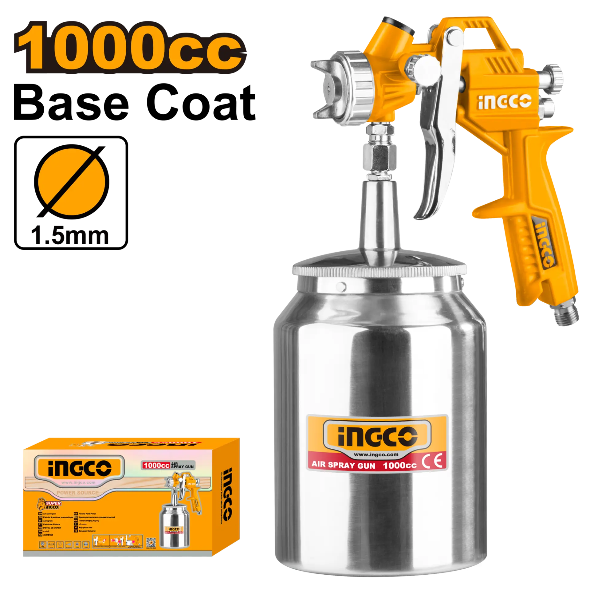 Scule si unelte pneumatice - Pistol pentru Vopsit cu Vas Jos din Metal 1000ml