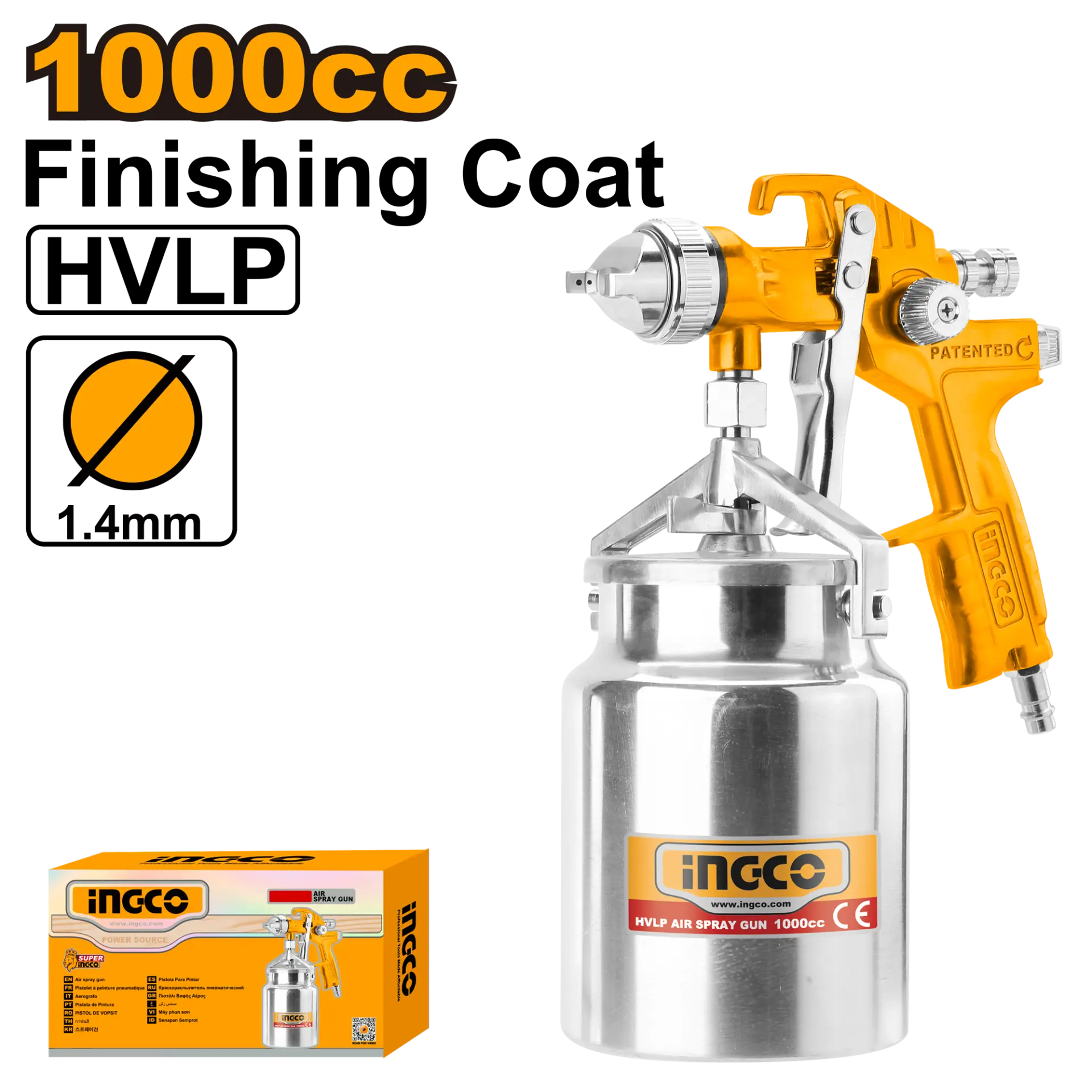 Scule si unelte pneumatice - Pistol pentru Vopsit cu Vas Jos din Metal 1000ml