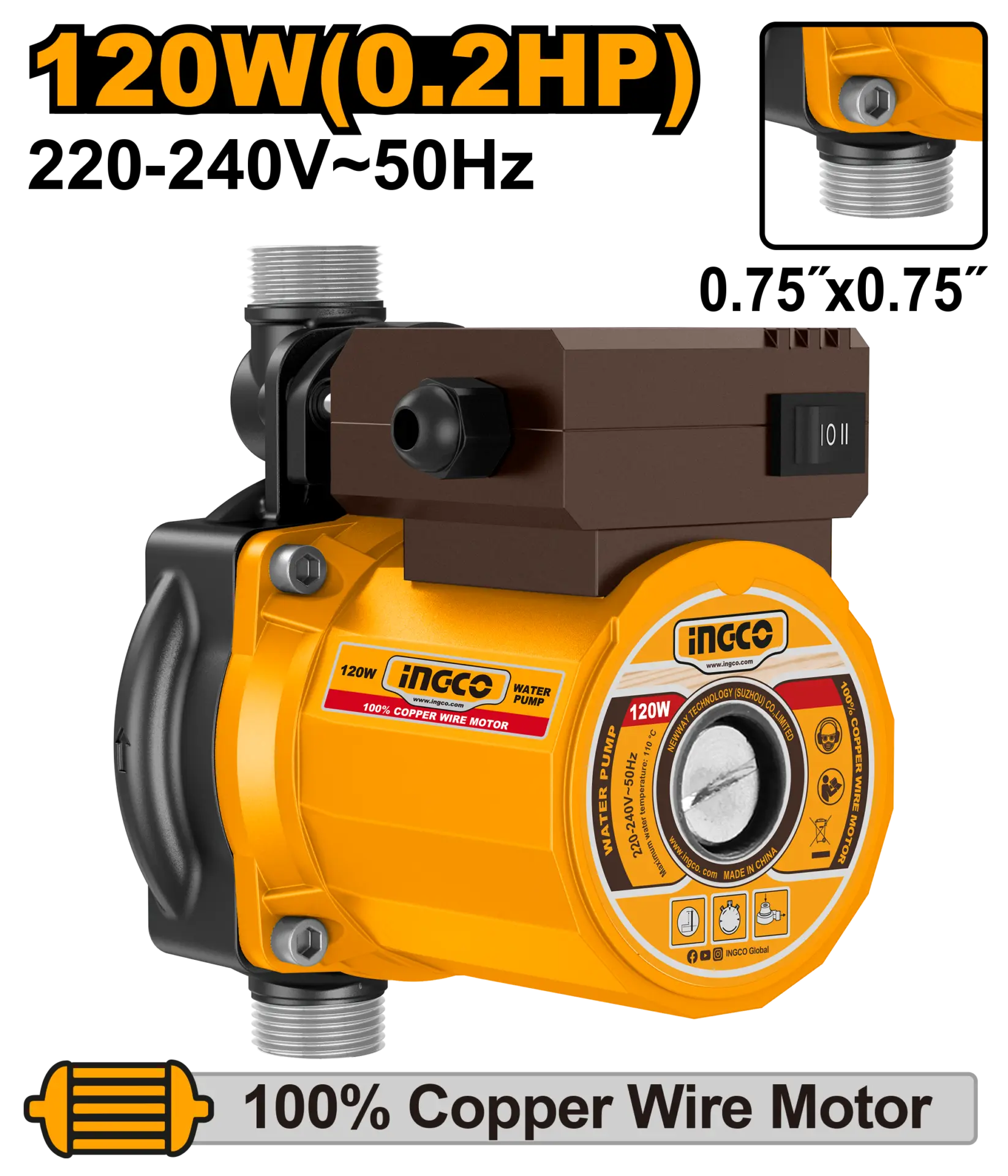 Pompe de recirculare - Pompa de Recirculare Apa Calda 120W cu 3 Functii