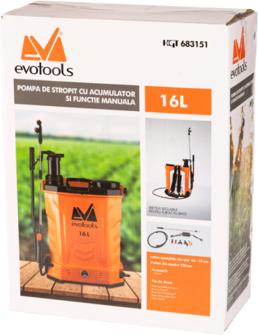 Pompa de Stropit cu Acumulator si Functie Manuala PP 2044 Evotools [1]
