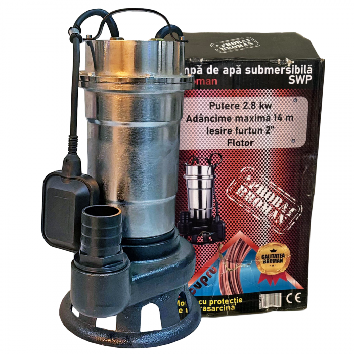 Pompe submersibile apa murdara - Pompa submersibila apa murdara Broman SWP inox, 2800 W, 220 V, 31 mc/h, refulare 14 m