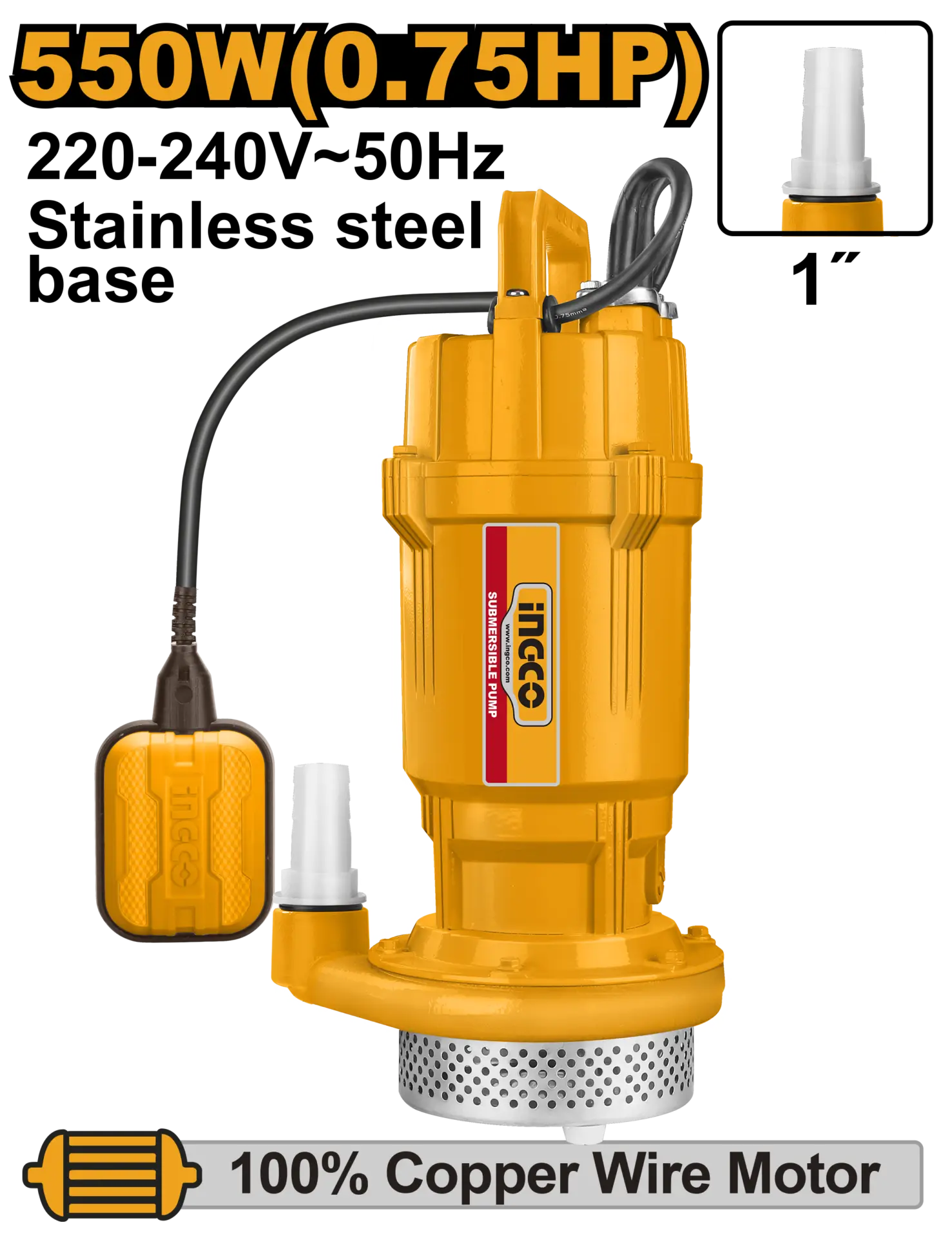 Pompe submersibile apa curata - Pompa Submersibila cu Plutitor 550W