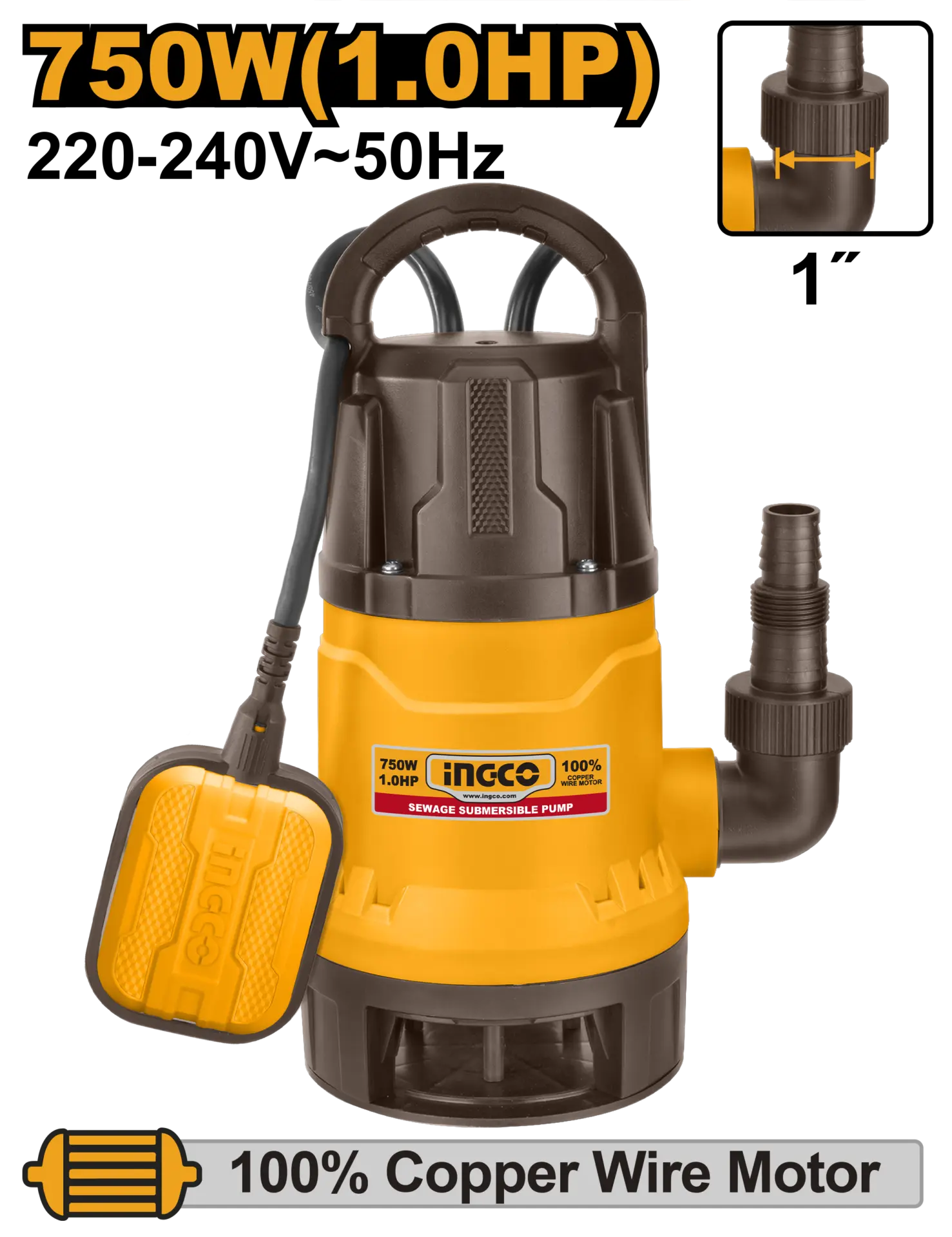 Pompe submersibile apa murdara - Pompa Submersibila Plastic pt Apa Murdara cu Plutitor 750W