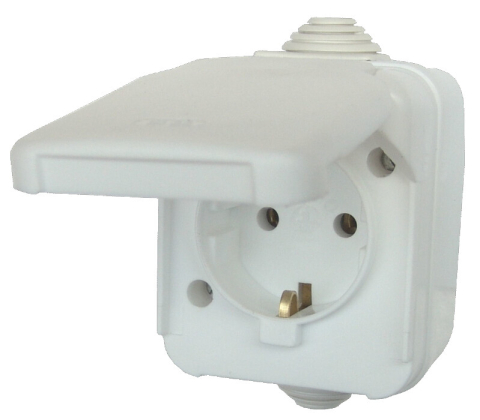 Electrice - Priza PT cu Capac Antigron Schuko IP 44