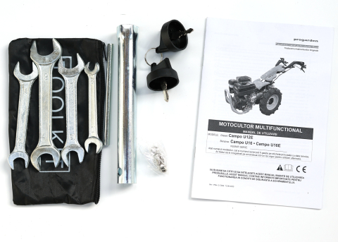 ProGARDEN Campo U16 motocultor multifunctional 14CP, benzina, EU V, pornire la sfoara, 3+2 viteze, reductor [1]