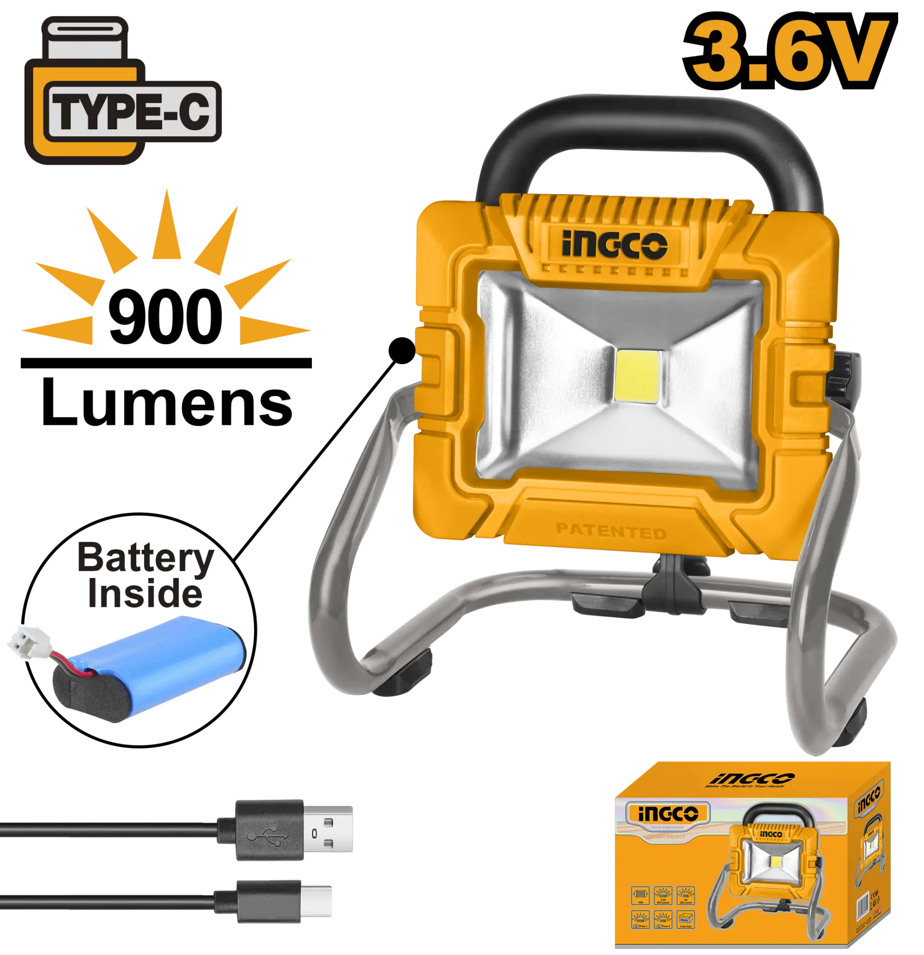 Electrice - Proiector Led cu Baterie Incorporata si Incarcare Type C