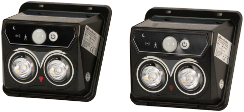 Corpuri de iluminat - Proiector Led cu Incarcare Solara si Senzor de Miscare, cu Lumini Reglabile, de Perete