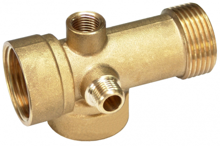Piese si accesorii pompe de suprafata - Racord din Alama cu 5 Cai pentru Hidrofor - Diametru 1 inch Lungime 82 mm