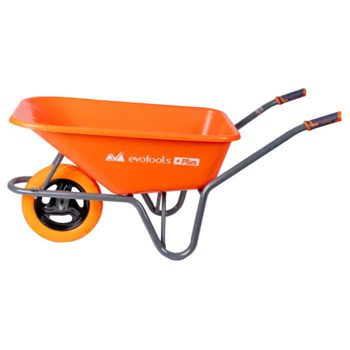 Utilaje pentru constructii - Roaba Cuva Plastic Tip P cu Roata Poliuretan si Janta Metalica EvoTools +Plus