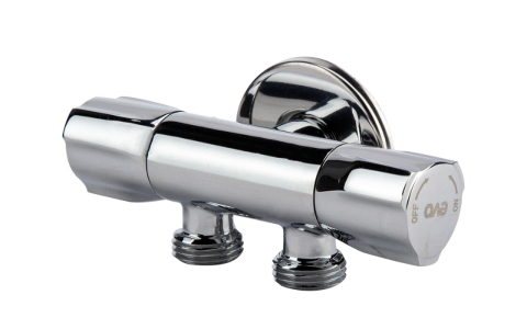 Robineti, supape, sorburi si fitinguri - Robinet Coltar Cromat 2 Cai cu Cap Armatura Ceramic Evosanitary