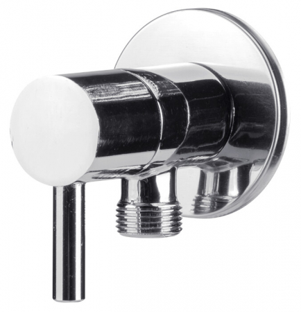 Sanitare - Robinet Coltar Nichelat cu Cap Armatura Ceramic 1001 - Diametru intrare 1/2 inch Diametru iesire 1/2 inch
