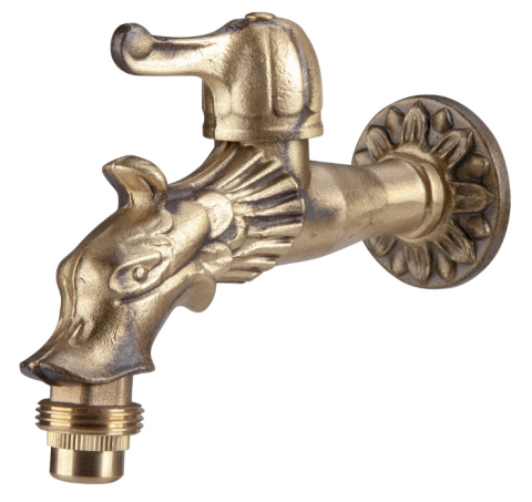 Sanitare - Robinet Ornamental Dublu Serviciu Alama Antichizata cu Cap Armatura Ceramic - Diametru intrare 1/2 inch