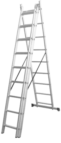 Utilaje pentru constructii - Scara Aluminiu EvoTools - Nr. Trepte 7 Nr. Tronsoane 3