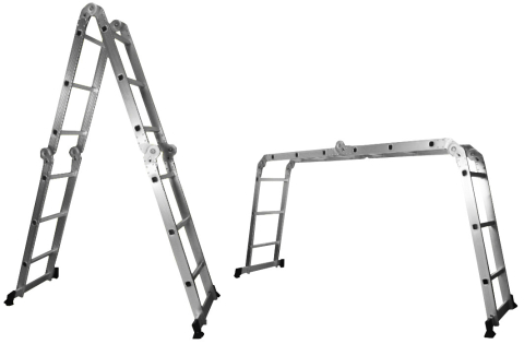 Scari, platforme si schele - Scara Aluminiu Multifunctionala - Inaltime 1-3.5 m Nr. Trepte 12+2