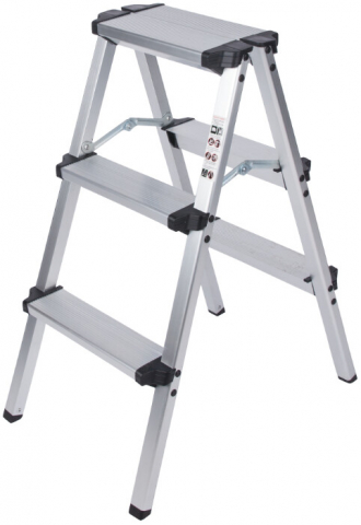 Scari, platforme si schele - Scara Dubla din Aluminiu ETS - Nr. trepte 3 Inaltime utila 73 cm Inaltime totala 73 cm