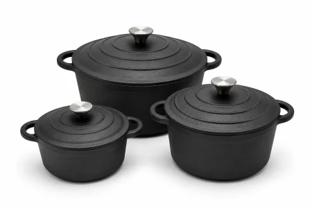 Camping - Set 3 Oale din Fontă Natur cu capac Master Gustav – 2,8 L + 3,8 L + 5,1