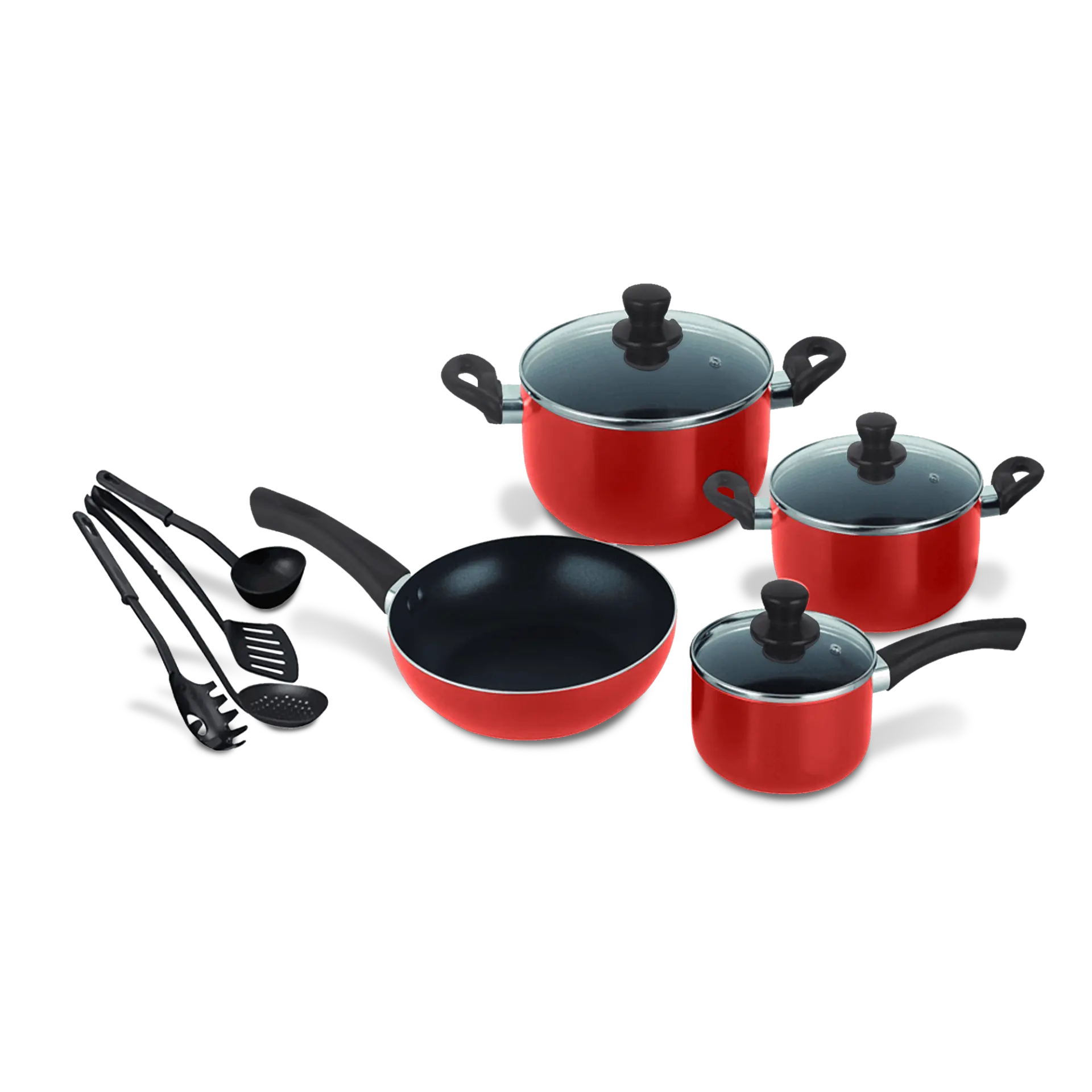 Electrocasnice - Set vase gatit 11 piese - oale, tigaie, capace sticla si spatule