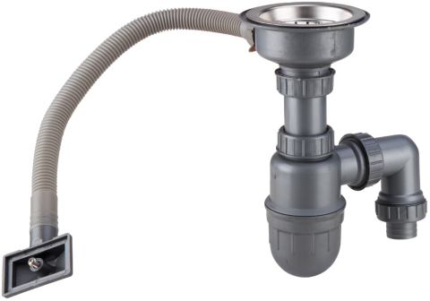 Piese si accesorii chiuvete bucatarie - Sifon cu Ventil si Preaplin Chiuveta Inox