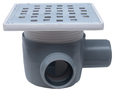 Sanitare - Sifon Pardoseala Patrat cu Inaltator SL 1 Intrare 90 grade Dreapta SP-H75-150-2