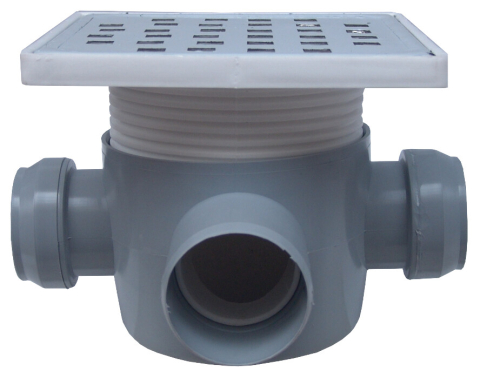 Sanitare - Sifon Pardoseala Patrat cu Inaltator SL 2 Intrari 90 grade SP-H75-160-3