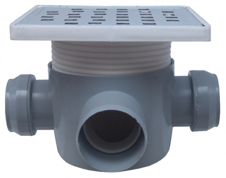 Sanitare - Sifon Pardoseala Patrat cu Inaltator SL 2 Intrari 90 grade SP-H75-160-3
