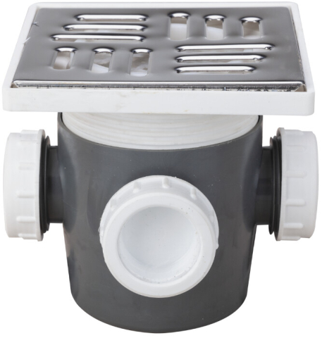 Robineti, supape, sorburi si fitinguri - Sifon Pardoseala Patrat cu Inaltator SL 3 Intrari SP-H110-130-1